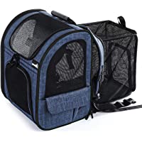 Los mejores  - Pecute Transportin Gato Mochilas para Gatos y Perro Bolsa para Mascotas Expandible y Plegable- Carga Máxima 15 kg- para…